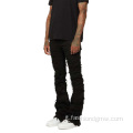 Black Custom Vintage Wash Impletated Jeans Men